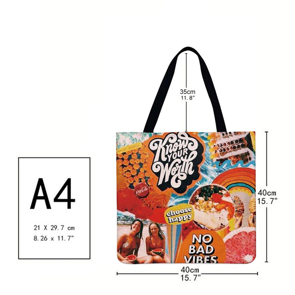 Alphabet graffiti Printed Shoulder Shopping Bag Casual Large Tote Handbag