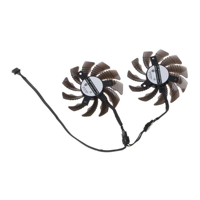 2PC 78MM Graphics Card Cooling VGA Fan PLD08010S12H ZP 4Pin 12V 0.35A Cooler Fan