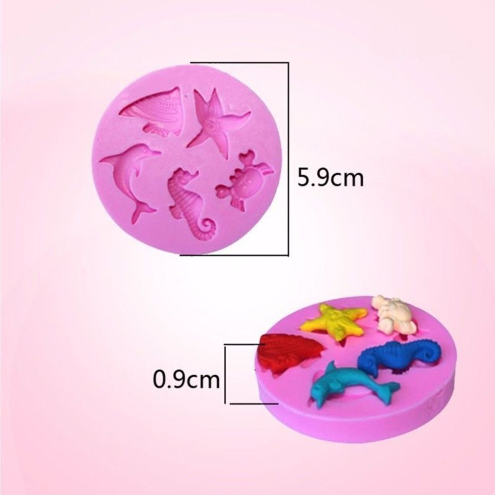 New Mini Baking Chocolate Silicone Fondant Mold Dolphin Sea Cookie Starfish