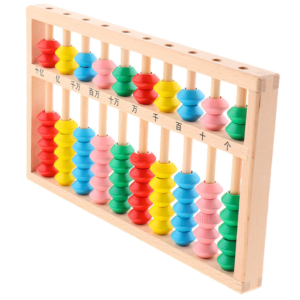 Chinese Wooden Abacus Arithmetic Calculating Tool Preschool Educational
