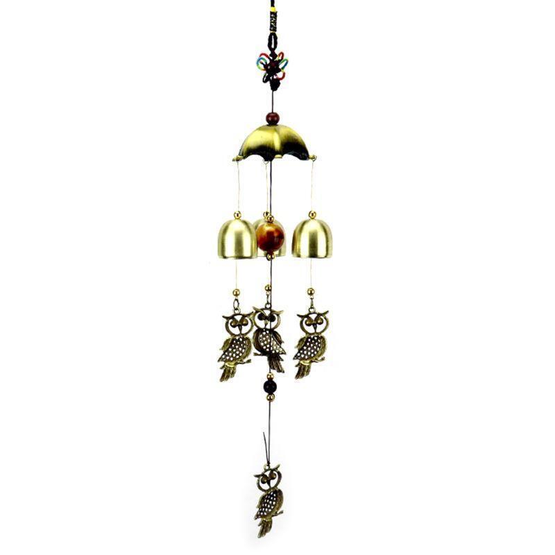 Farmhouse Wind Chime Owl Bells Windchime Decor Art Ornament Crafts Present Gifts