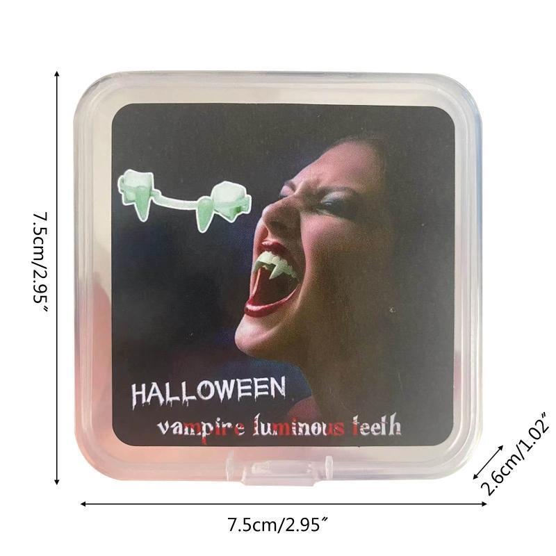 Halloween White Teeth Fangs Teeth Luminous Vampire Fang Retractable Funny Dress