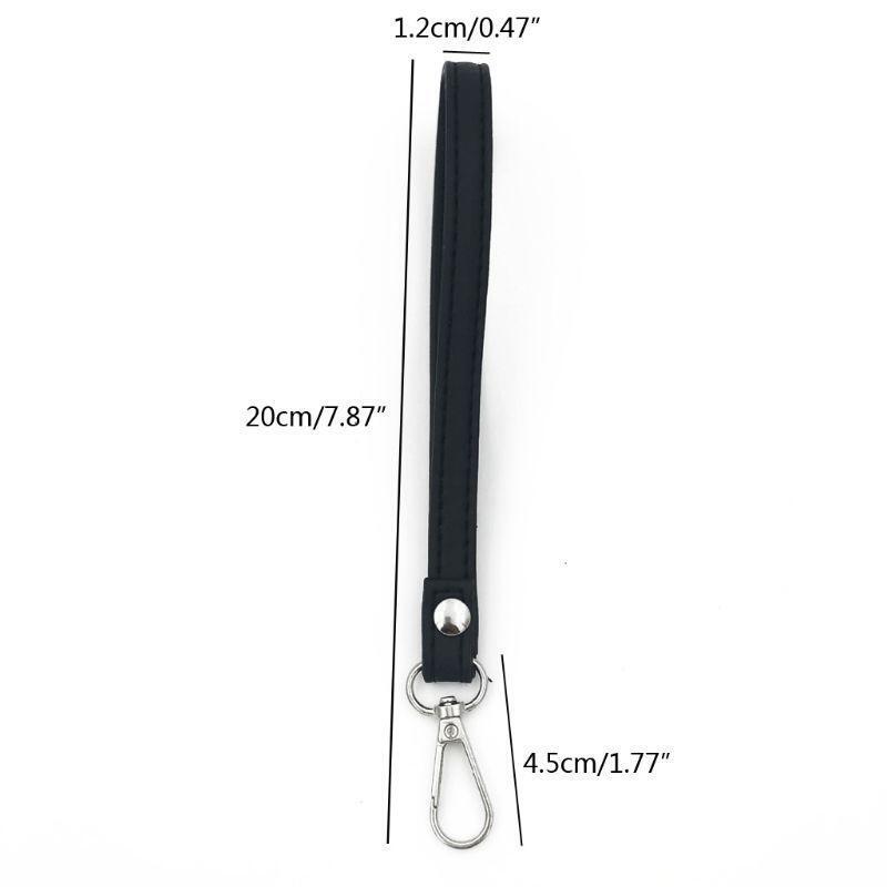 Bag Strap Handle Replacement for Clutch Pouch Wallet Black PU Leather Wristlet