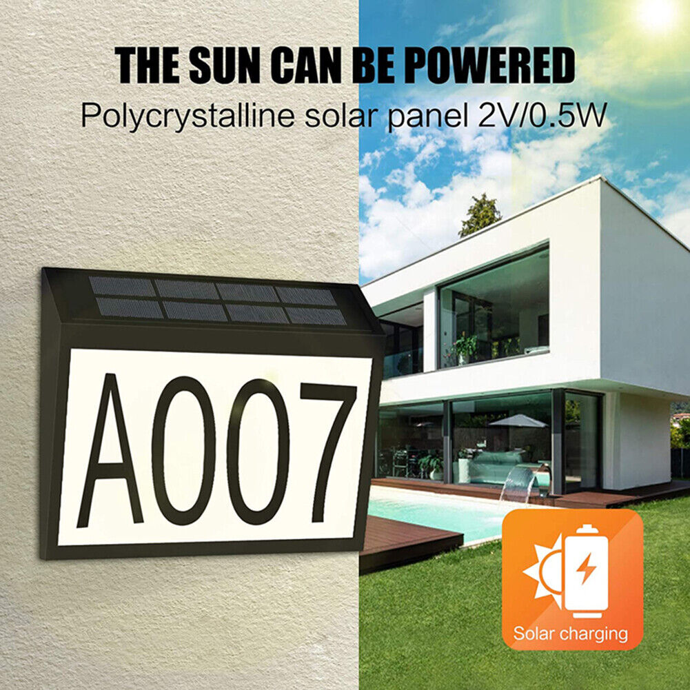Solar Waterproof House Number Light 10LED Address Sign Outdoor Lamp (A)