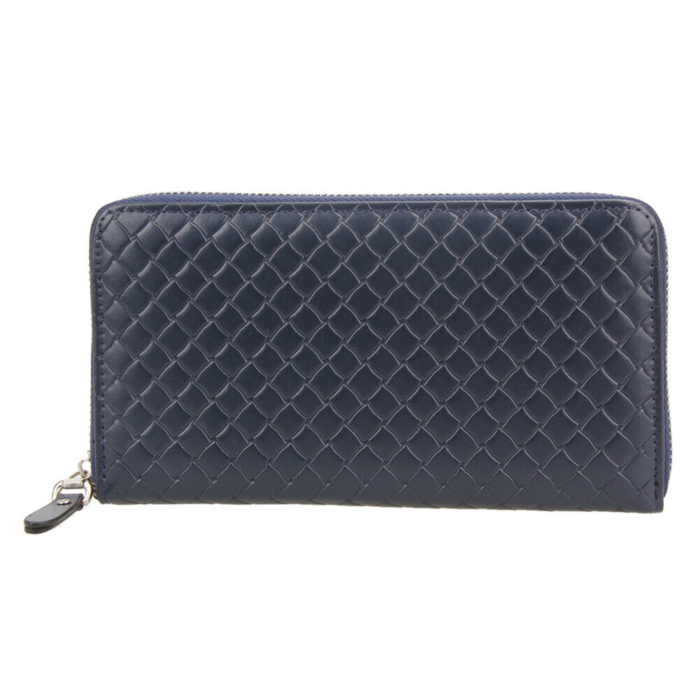 PU Long Leather Wallet Men Card Holder Business Clutch Handbag (Blue)-12463
