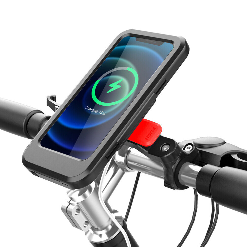 Bicycle Scooter Handlebar Phone Case Holder Wireless Charging Phone Bracket