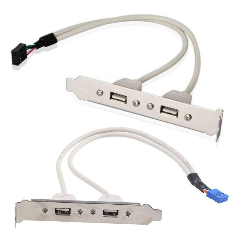 12cm Host Adapter Cable Motherboard Rear Panel Expansion Bracket USB 2.0 Wire