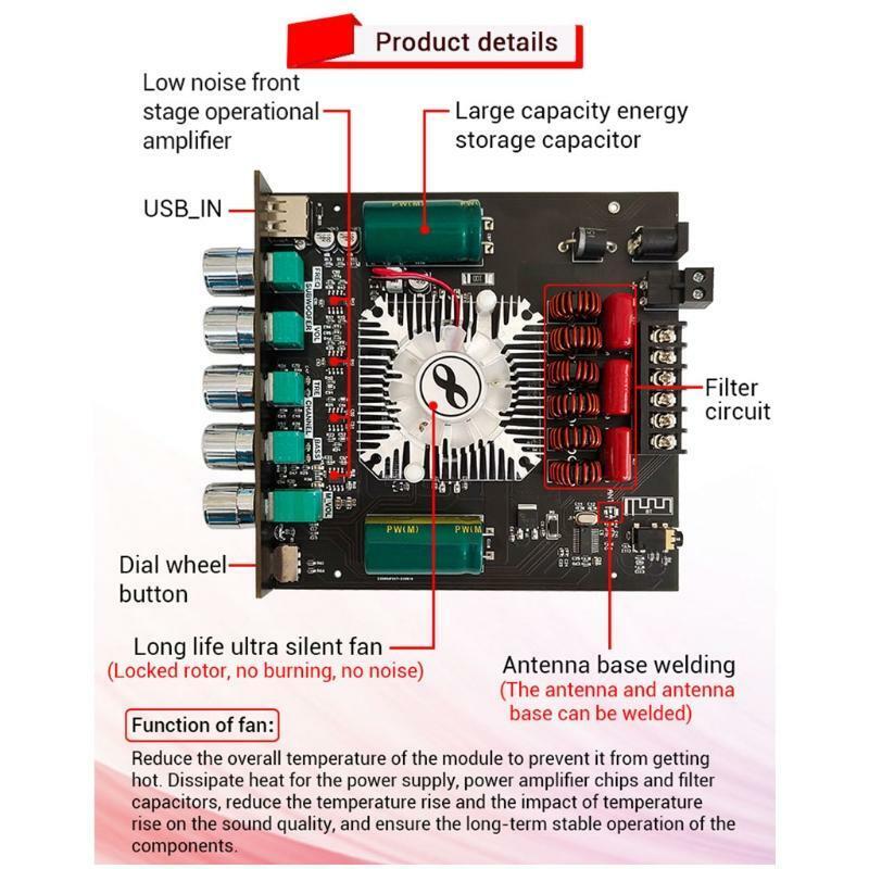 Amplifier Board Hifi Stereo Bluetooth-compatible Audio Amplifier Module Power