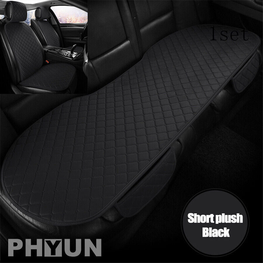 3x Universal Winter Warm Car Front&Rear Short Plush Seat Cover Cushion Protector