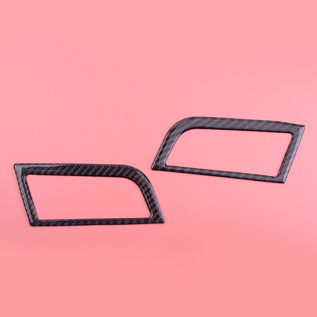 2pcs Carbon Fiber Dashboard Air Vent Outlet Cover Trim Fit For Mustang 2015-2020