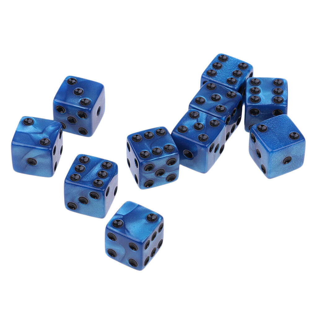 10pcs Six Sided Square Opaque D6 Dotted Square 16''    Pip