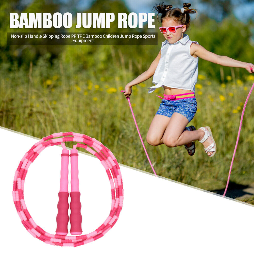 Skipping Rope PP TPE Bamboo Children Jump Rope Fitness Equipment (Pink)