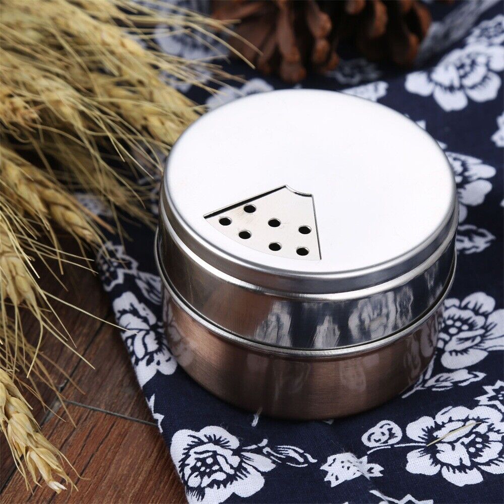 1pc Magnetic Spice Jars Stainless Steel Outdoor Camping Condiment Containers
