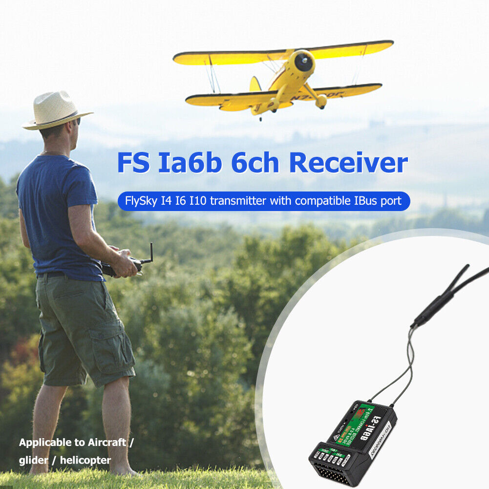 FlySky FS-iA6B 2.4G 6CH Receiver for RC Glider Flysky i4 i6 i10 Transmitter