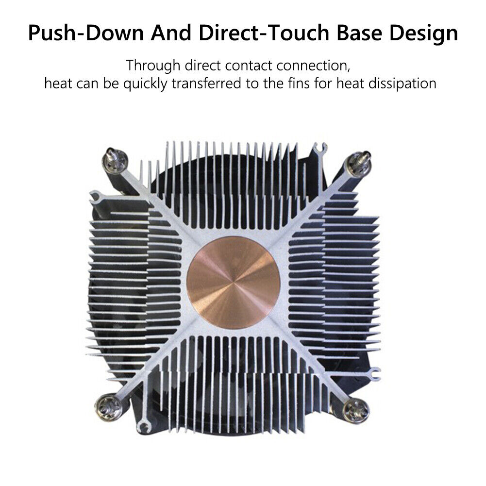 LANSHUO 4 Pin PC CPU Cooling Fan PWM for Intel LGA 115X/1366 (Color Light)