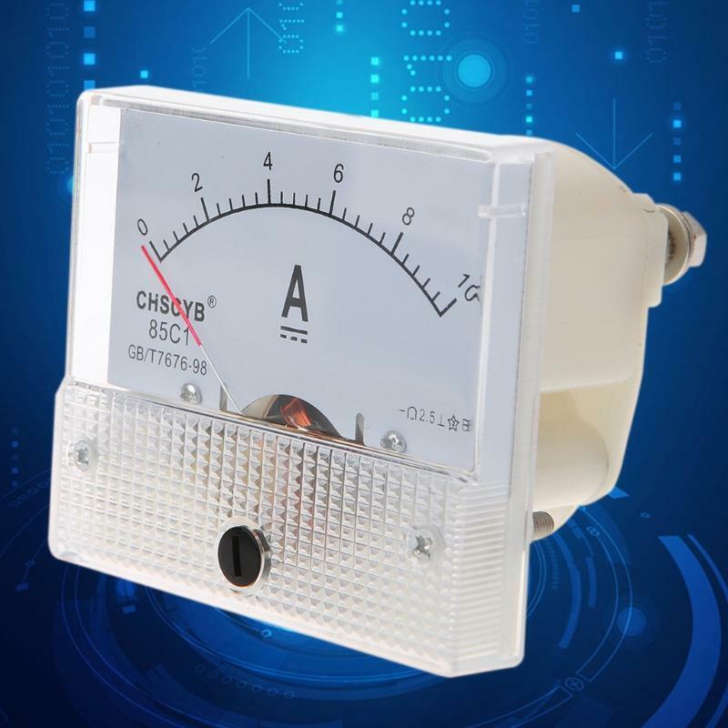 0-10A Analog DC Current Panel Meter Amperemeter Rectangle Measuring Detector New