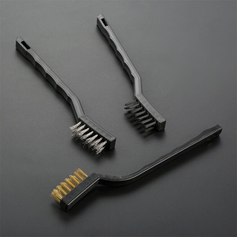 Wire Brushes Steel Brass Nylon Home Cleaning Polishing Detail Metal Rust 3pcs