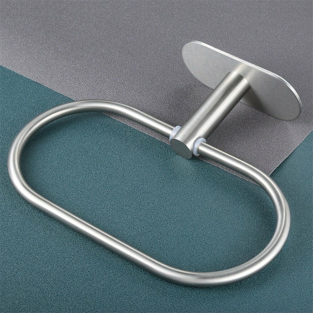 Bathroom Towel Ring Holder Self Adhesive Rack Hanger Home Hotel Stainless Steel