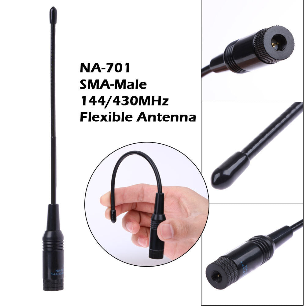 Dual-band 144/430MHz NA-701 SMA-Male Radio Flexible Antenna for Yaesu 678R