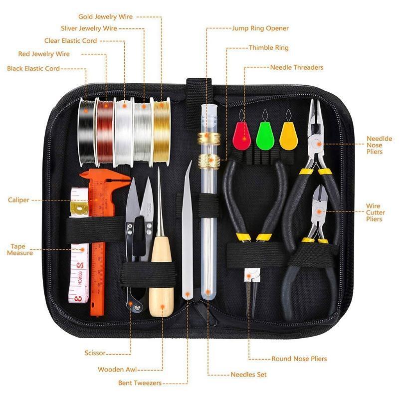 Jewelry Making Kit with Jewelry Wires Magnifier Stand Jewelry Repairing Tools