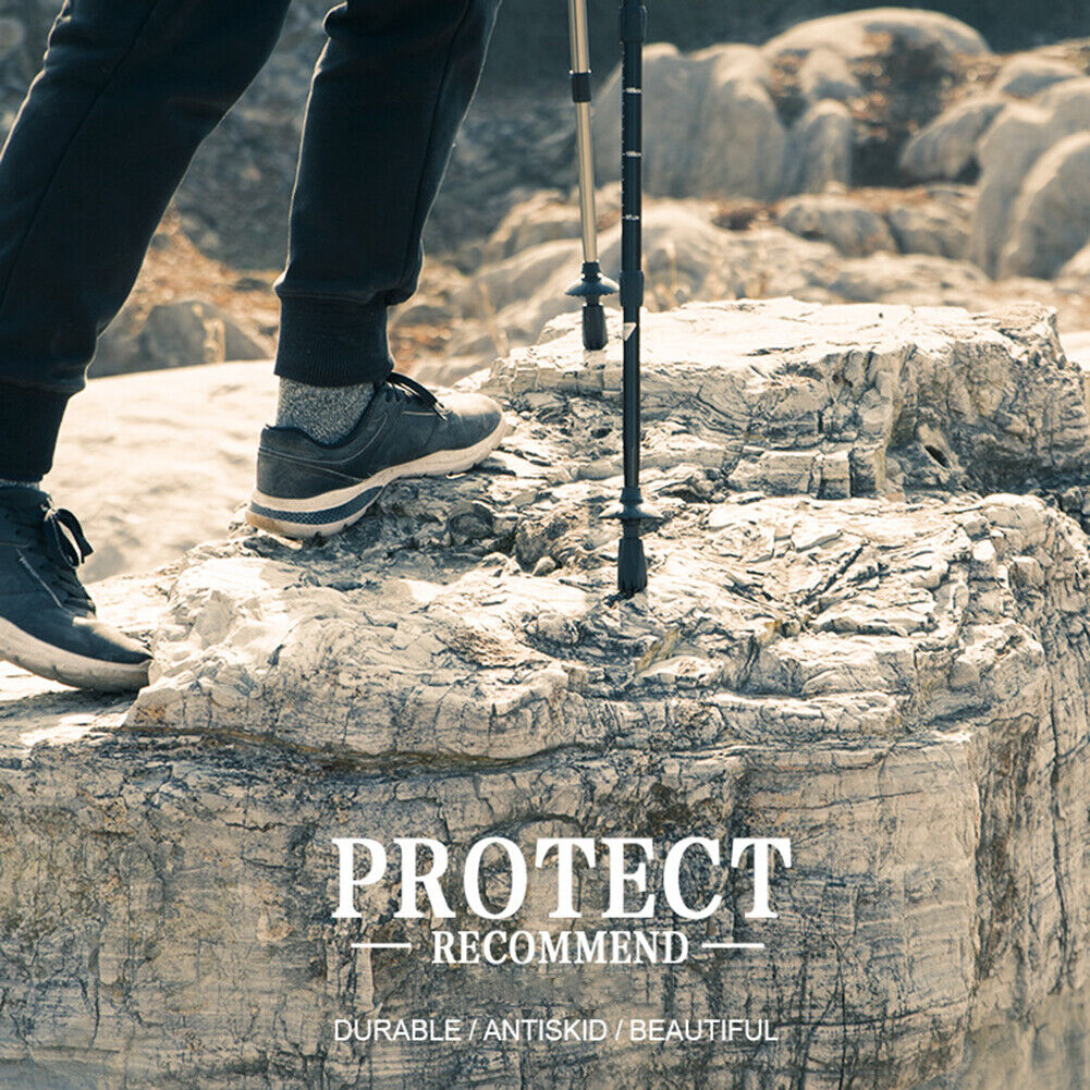 4pcs Trekking Pole Walk Stick Climb Camping Protector Cap Tip Cover (Black)