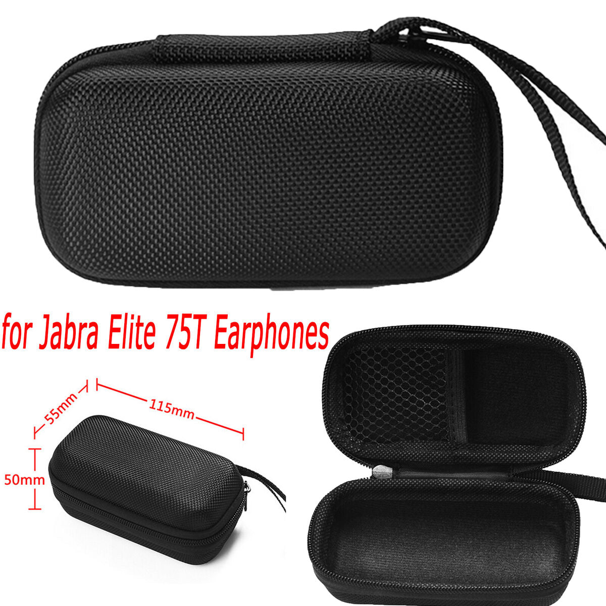 Storage Bag Sports Headphone Carrying Case Pouch for Jabra Elite 75T Earphones
