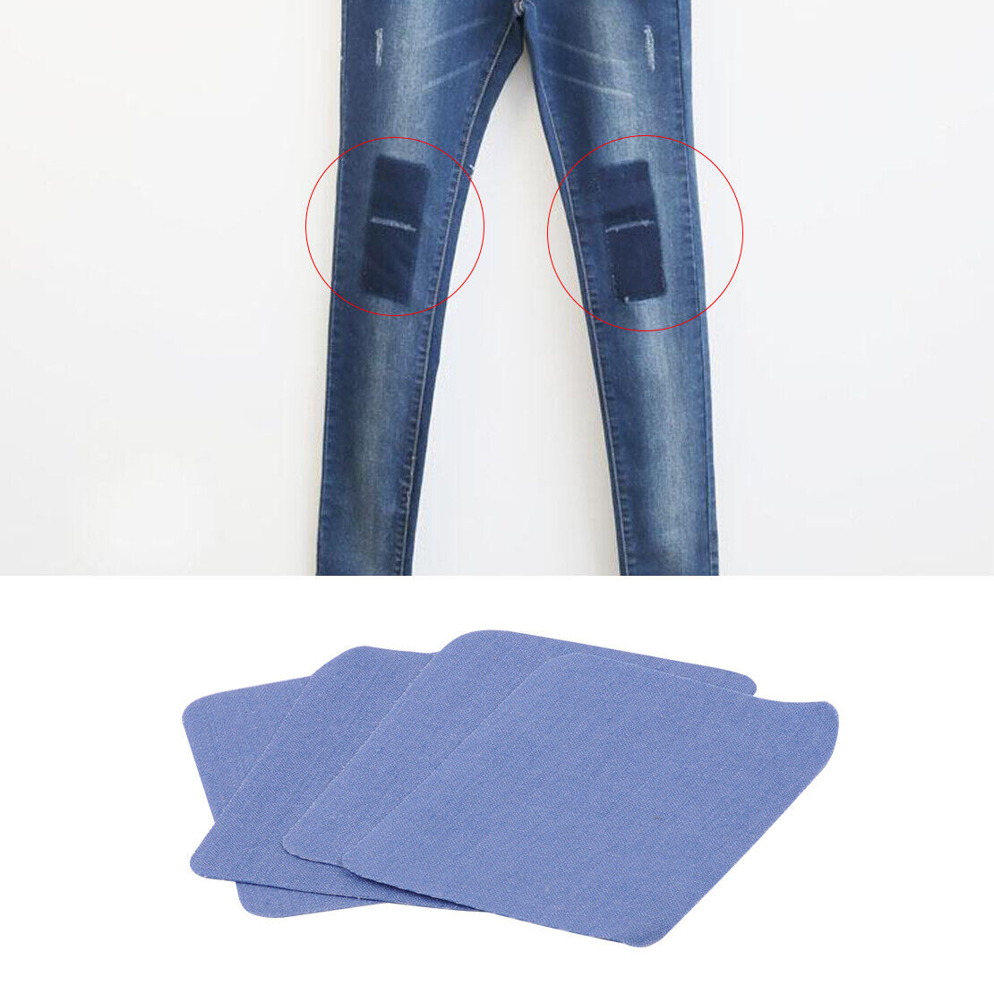 4 Iron Sew on Cloth Elbow Knee Repair Denim Jeans Patches Applique DIY 5X3.8" Li