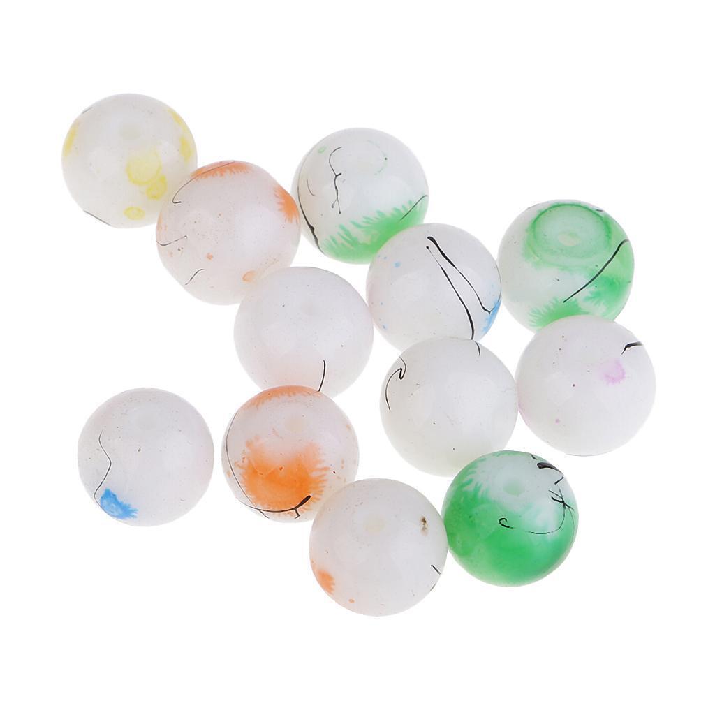 Pack 100 Multicolor 8mm Round Baking Painted Glass Beads for Jewelry Making