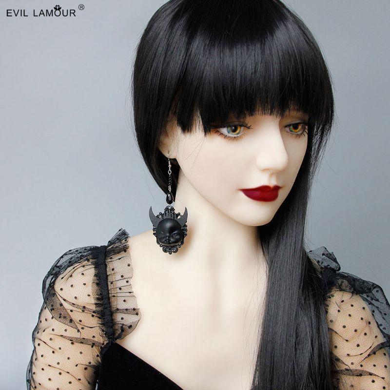 All-match Gothic Black Lolita Dangle Earrings Devil Death Earring for Girlfriend