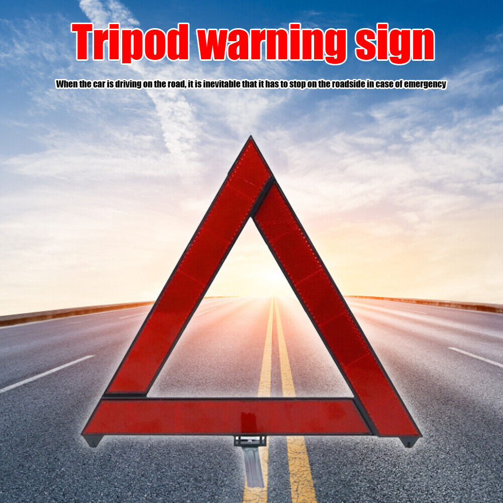 Car Emergency Breakdown Safety Warning Tripod Foldable Red Reflector Sign