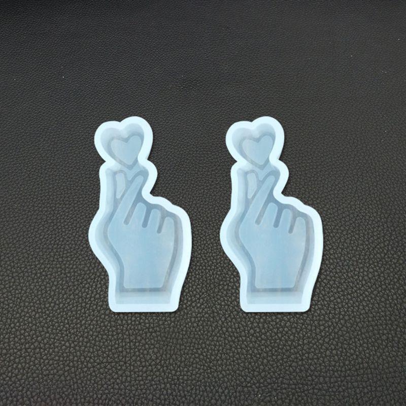 Handmade Finger Heart Silicone Molds DIY Crystal Drop Adhesive Pendant Art Mould