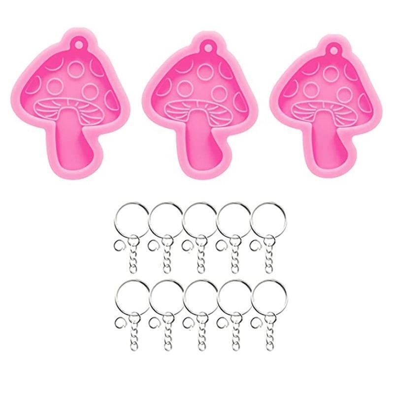 Mushroom Keychain Molds Keychain Jewelry Making Tool 10Pcs Chain 20Pcs Jump Ring