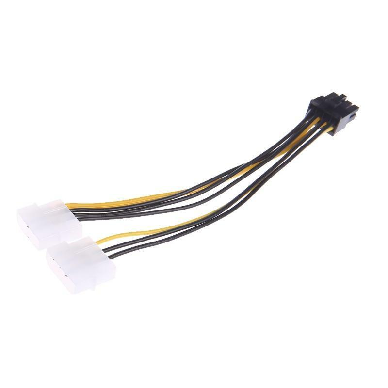 Video Card Pci-e ATX PSU Power Supply -  2x 4-Pin Molex to PCIe Adapter Cable