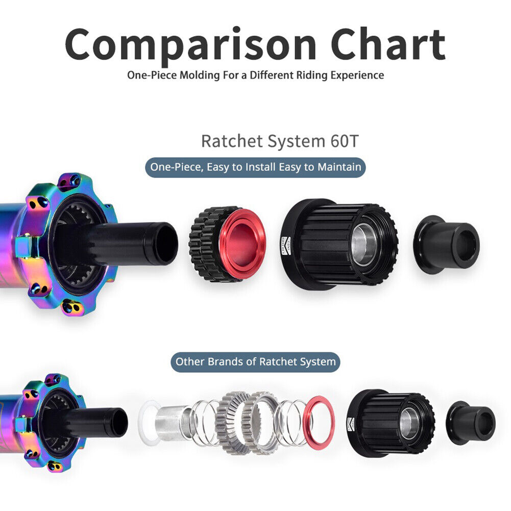 60T Integrated Bicycle Hub CNC Hollow Cycling Steel Freehub Repair Tools