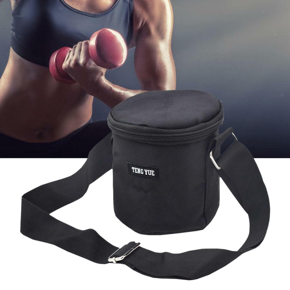 1680D Oxford Fabric Dumbbell Plates Bag Heavy Duty Adjustable Strap Black