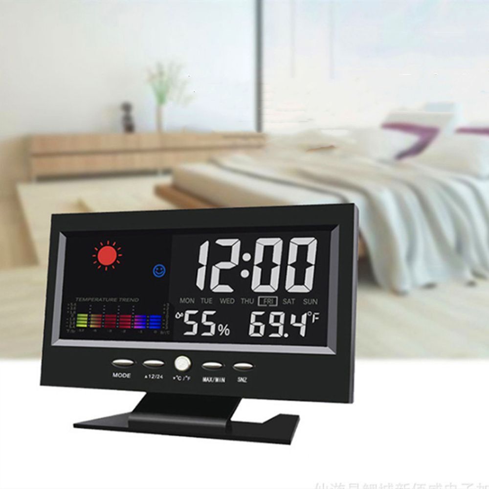 Humidity Weather Station Thermometer Alarm Clock Snooze Alarm Clock Calendar