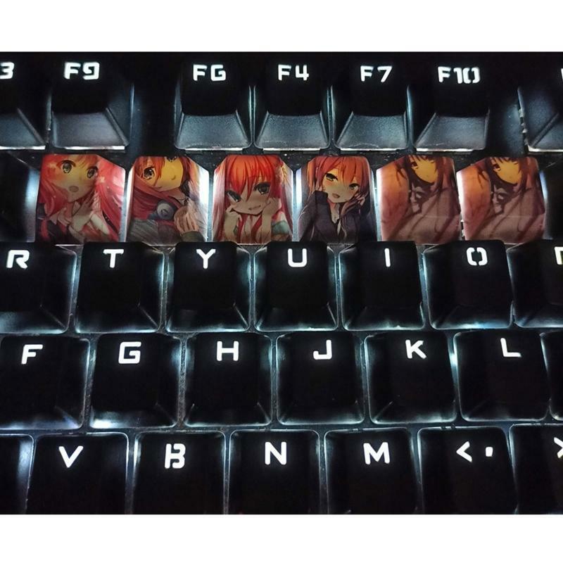 5Pcs Cartoon Anime Girl PBT Dye Sublimation Keycap Mechanics Keyboard Keycap OEM