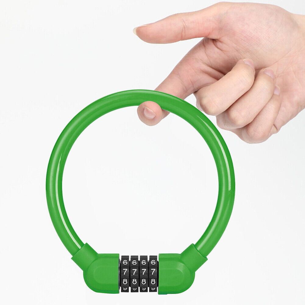 Bicycle Safety Cable Locks MTB Anti Theft 4 Digit Password Lock (Green)