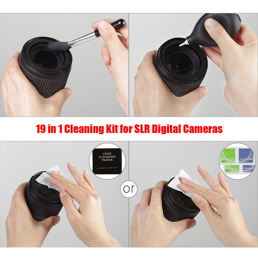19pcs Digital Camera Cleaner Kit for DSLR Lens Cleaning Brush Wipe Clean