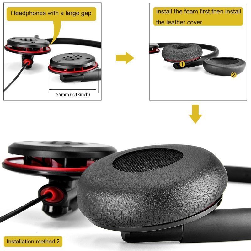 Leather Earpads Ear Pads Muffs Ear Cushions forPlantronics W440 Headphone