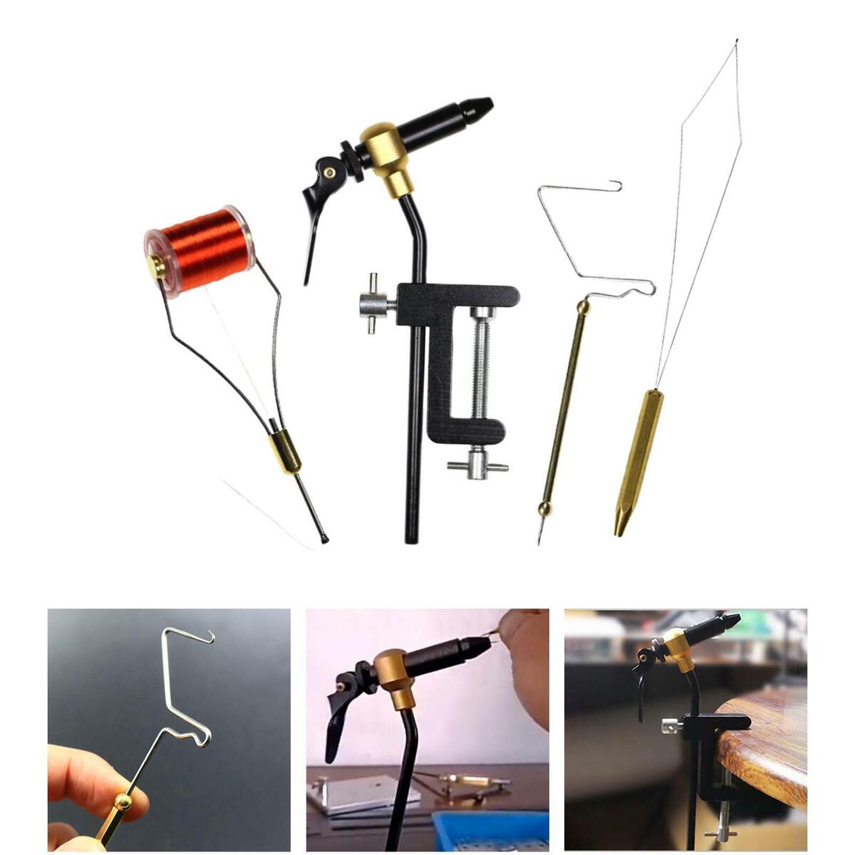 5x  Fly Tying Tools Kit Threader Thread for Tying Flies Fishing Tool