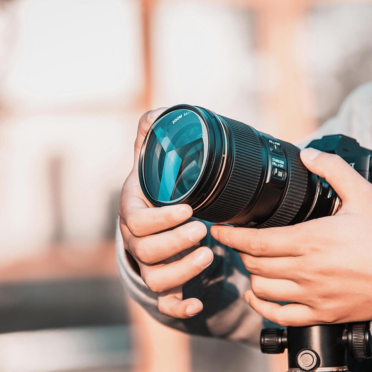 Black 77mm Three Camera Filter Multiple Refractions Photographic Equipment