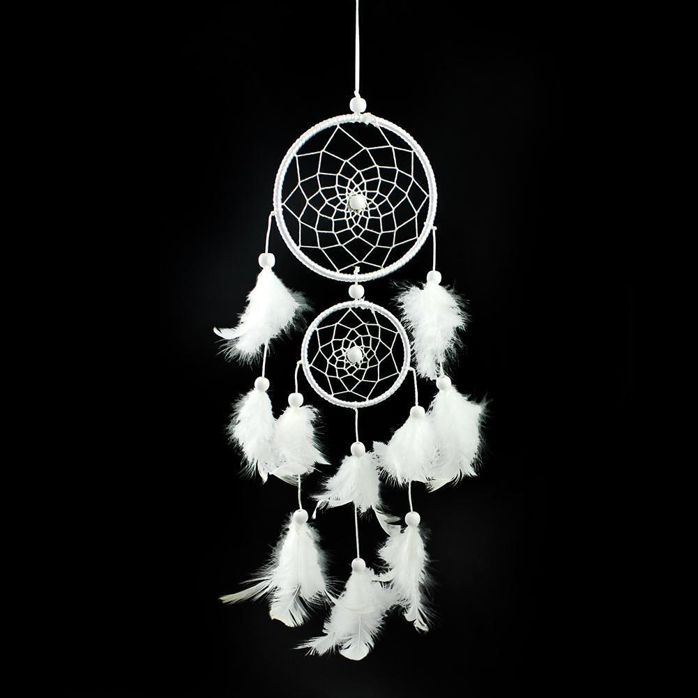 Handmade Dream Catcher Feather Wall Car Hanging Decoration Ornament White