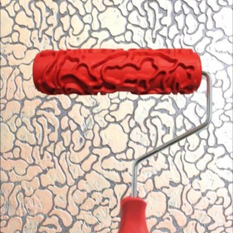 Practical 7'' Decorative Paint Roller Wall Rubber Embossed Texture Painting Tool