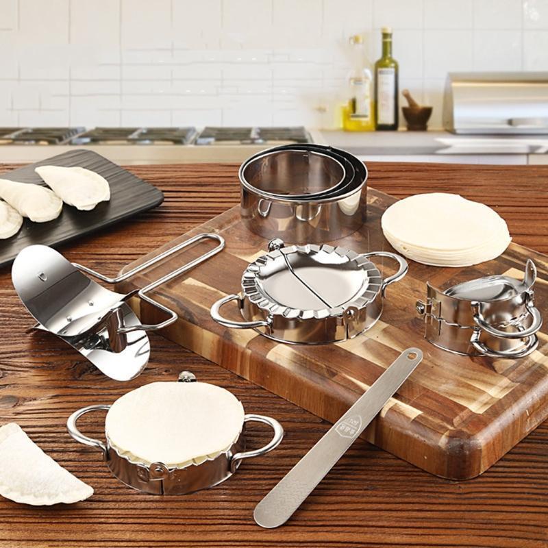 9pcs Dumpling Maker,Portable Dumpling Mold Set Stainless Steel Manual Pinch Ravi