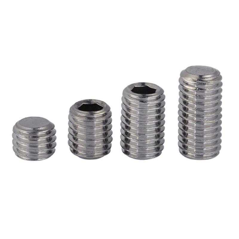 Flat Point Hexagon Socket Set Screws Headless 200Pcs/set M2.5 M3 M4 DIN913