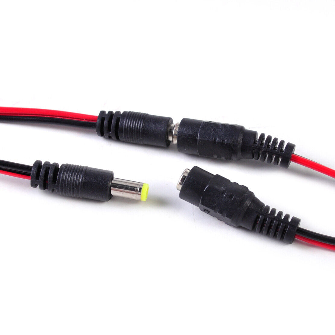 10pair 5.5*2.1mm Male & Female Cable Plug Wire Connector CCTV PSU Pigtail 12V Li