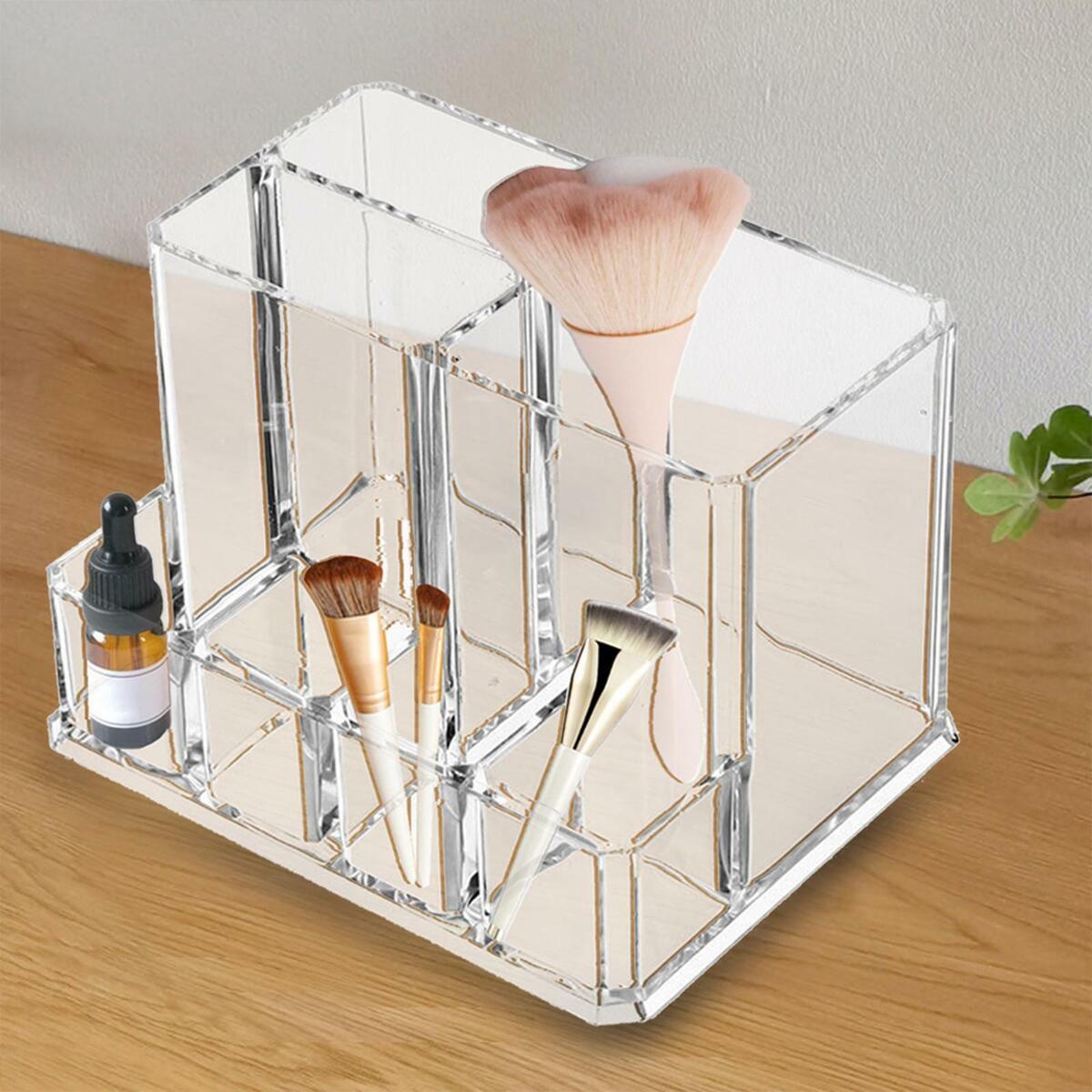 Makeup Brush Holder 7 Compartments Multi Function Box Organizer Container