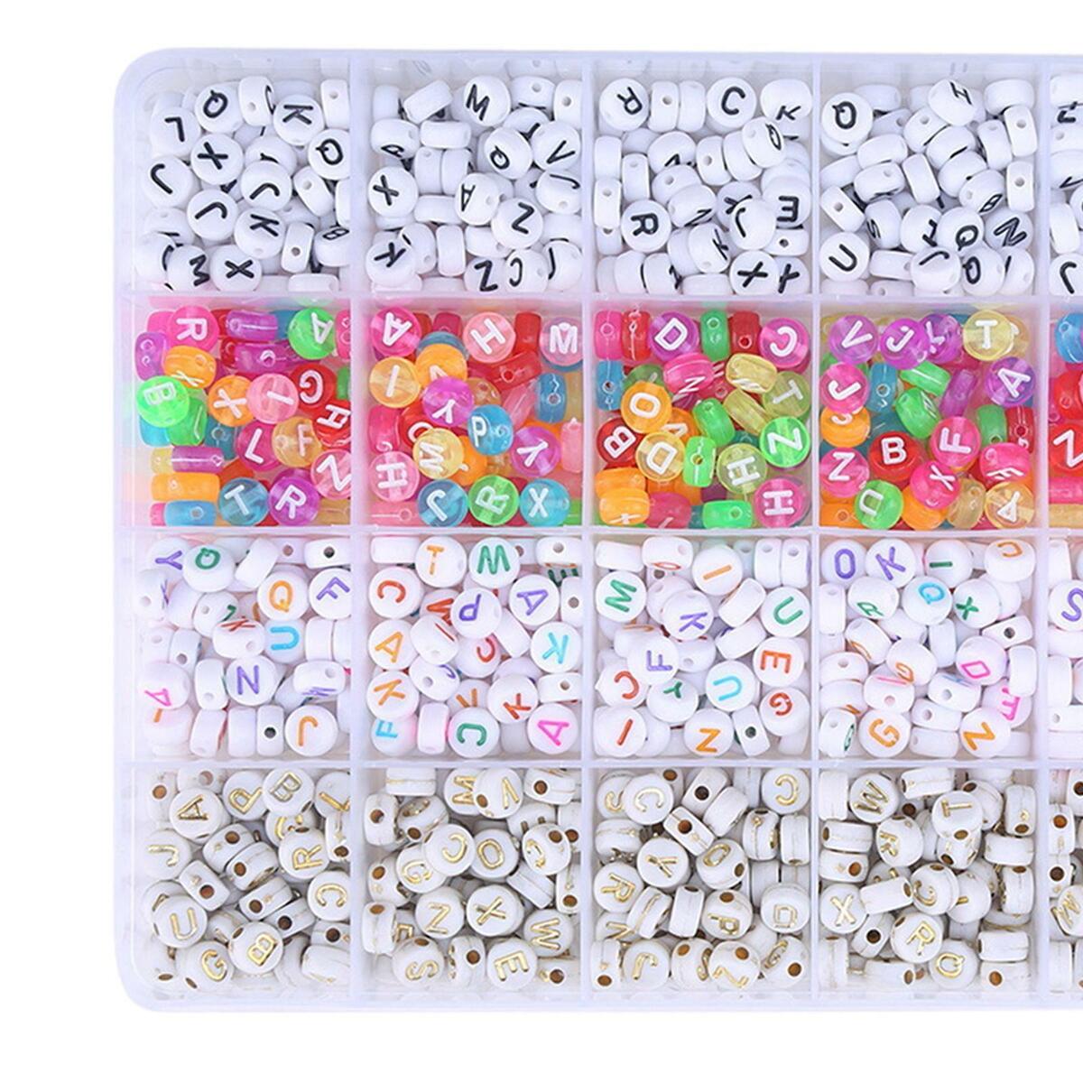 Alphabet Letter  Set Loose Spacer Bead 6mm A-Z for DIY Jewelry Making