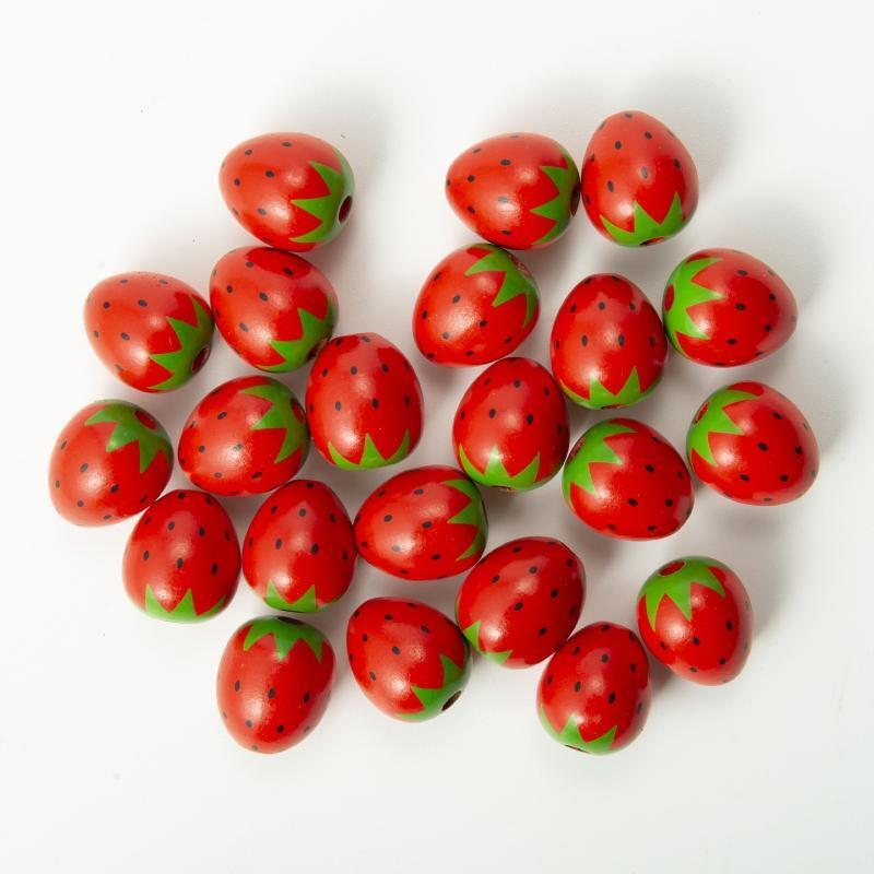 Strawberry Wood Beads Crafts Garland Autumn Tassel Ornament Seasonal Decorations